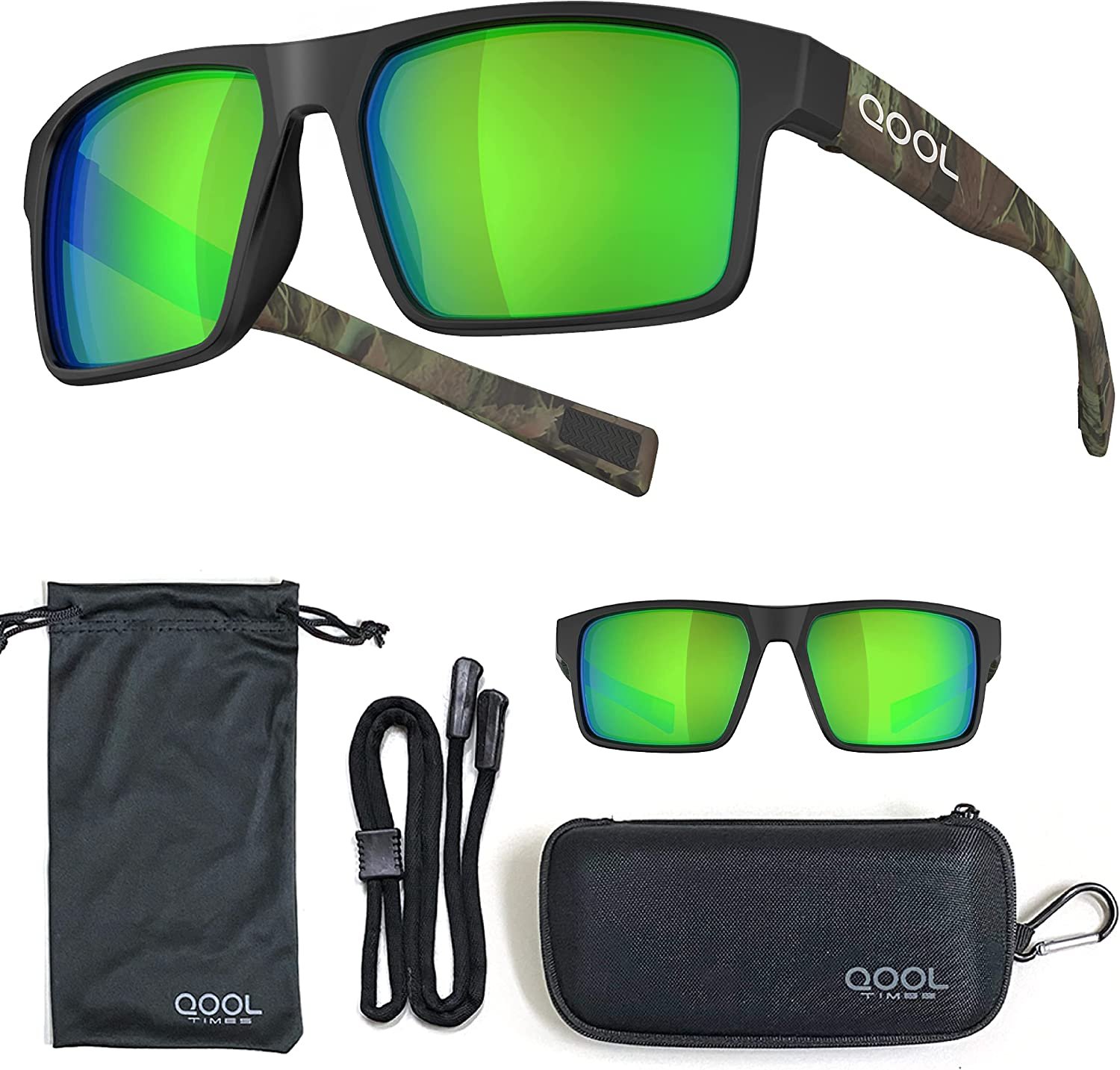 QOOL1.jpg QOOL TIMES rectangle Polarized fishing Sunglasses for Men Women - Image 1