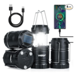 Xynover Solar Camping Lantern 4-Pack - Rechargeable LED Lights